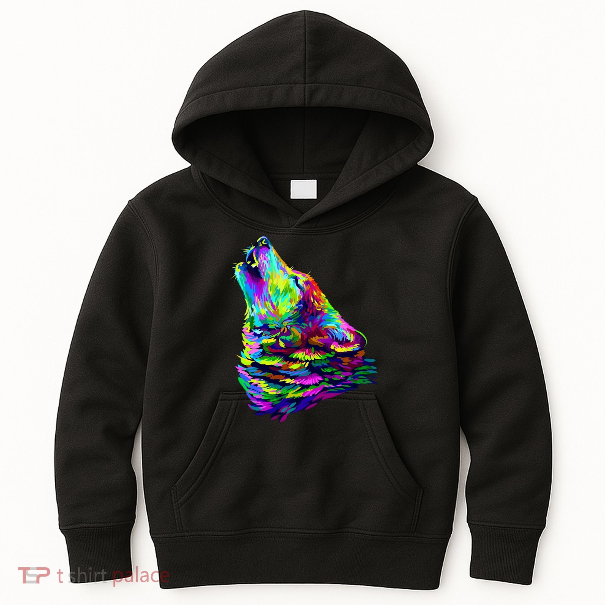 Howling Wolf Abstract Kids Hoodie