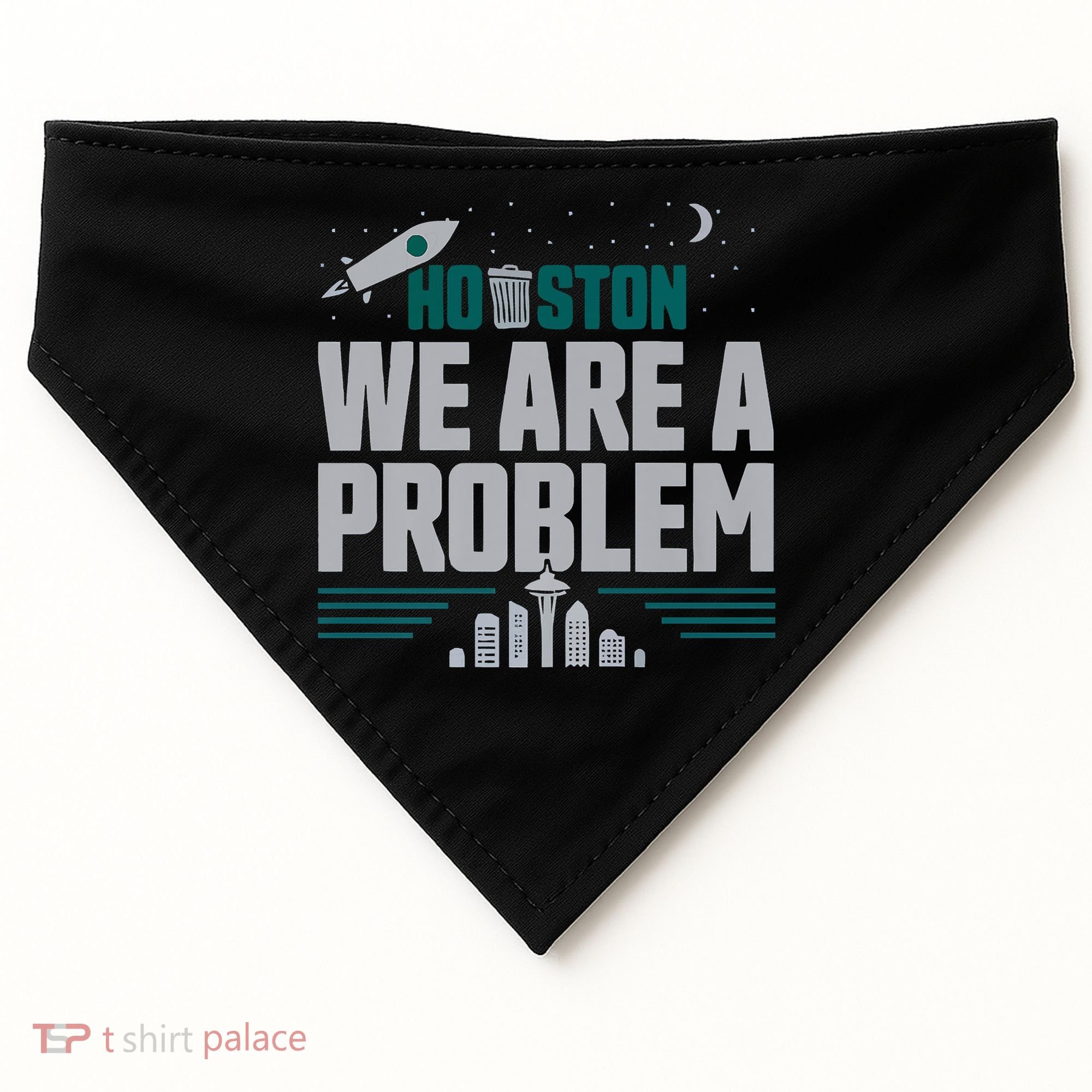 Houston We Are A Problem Baseball Seattle Sports Fan Gear USA-Made Doggie Bandana