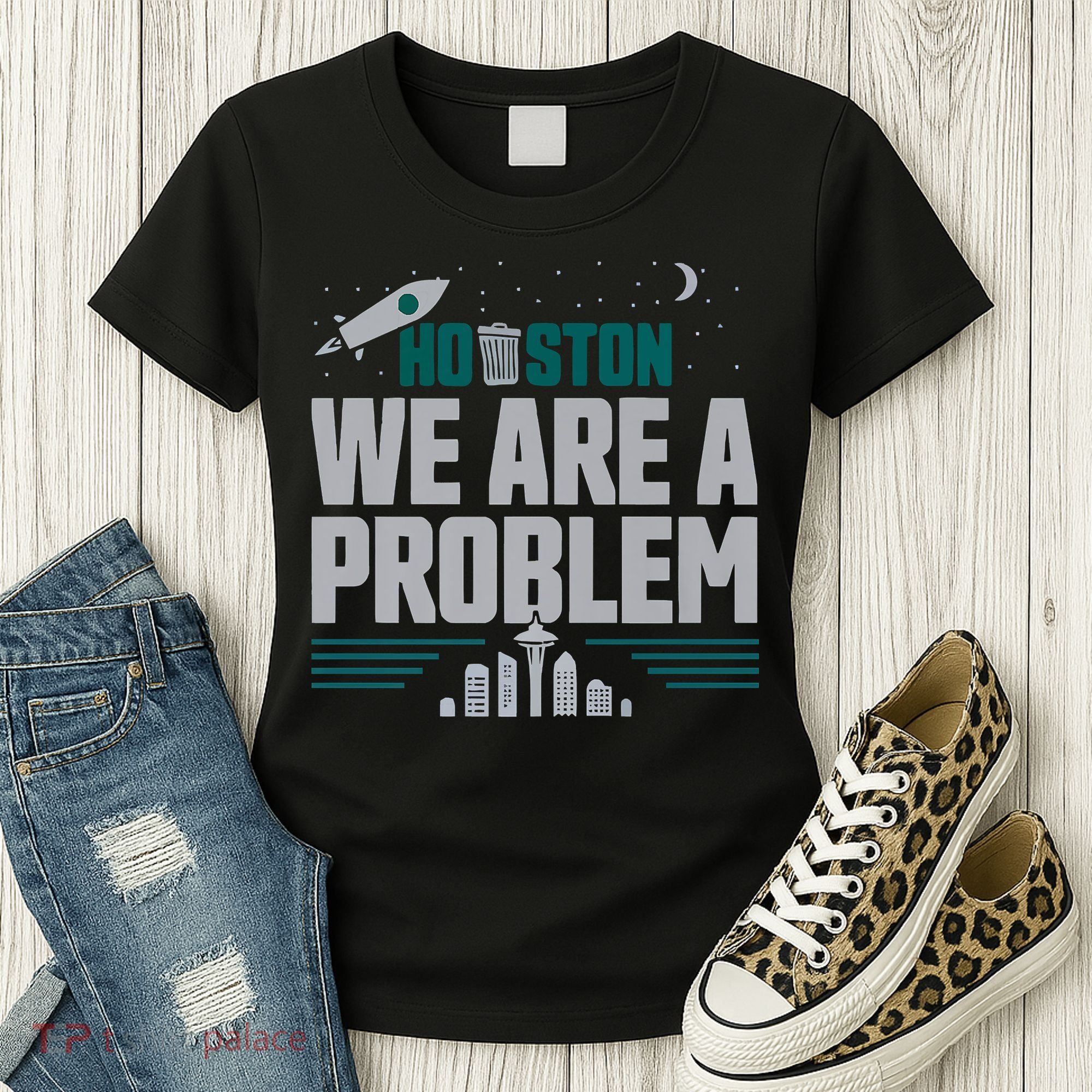 Houston We Are A Problem Baseball Seattle Sports Fan Gear Women's T-Shirt