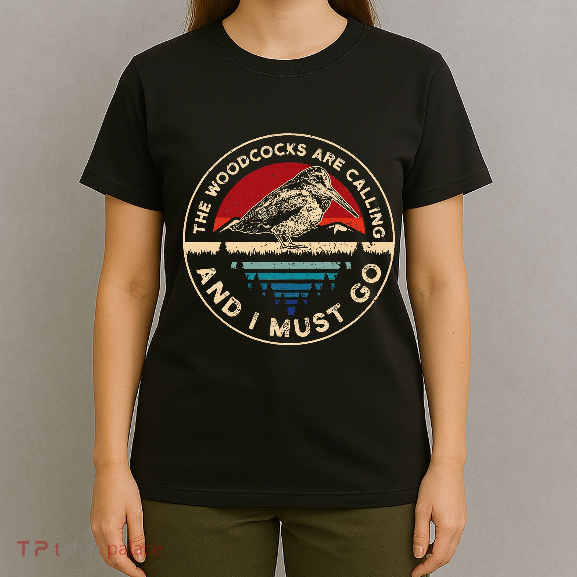 Hunting Woodcock Bird Retro Funny Phone Calls Hunter T-Shirt