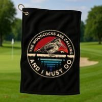Hunting Woodcock Bird Retro Funny Phone Calls Hunter Golf Towel thumb 1