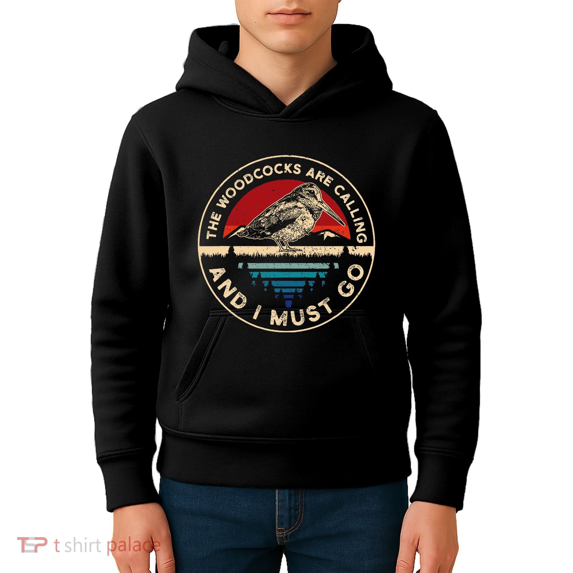 Hunting Woodcock Bird Retro Funny Phone Calls Hunter Kids Hoodie