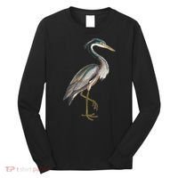 Heron Water Bird Lover Blue Heron Coastal Birds Long Sleeve Shirt thumb 0