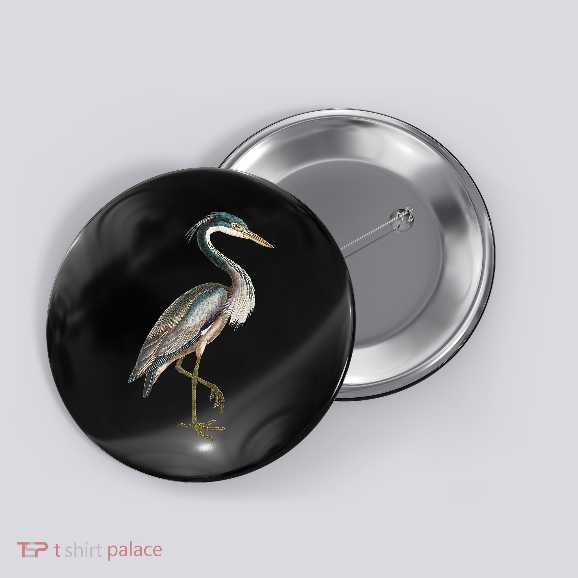 Heron Water Bird Lover Blue Heron Coastal Birds Button