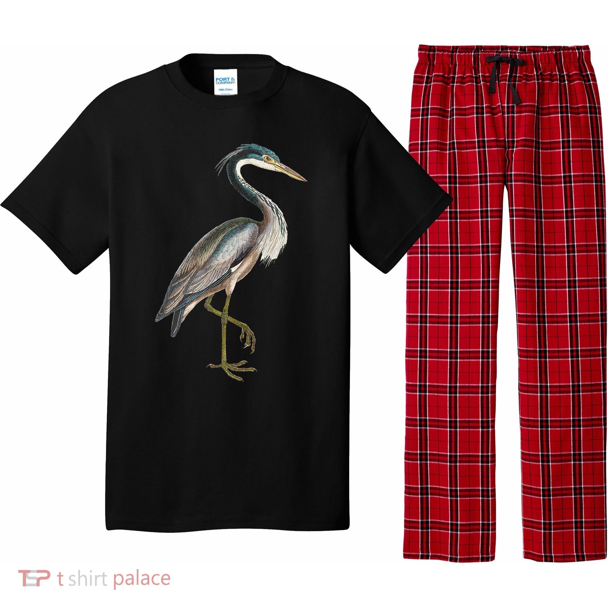 Heron Water Bird Lover Blue Heron Coastal Birds Pajama Set