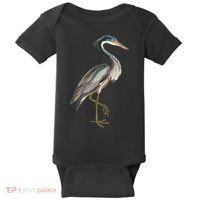 Heron Water Bird Lover Blue Heron Coastal Birds Baby Bodysuit thumb 0