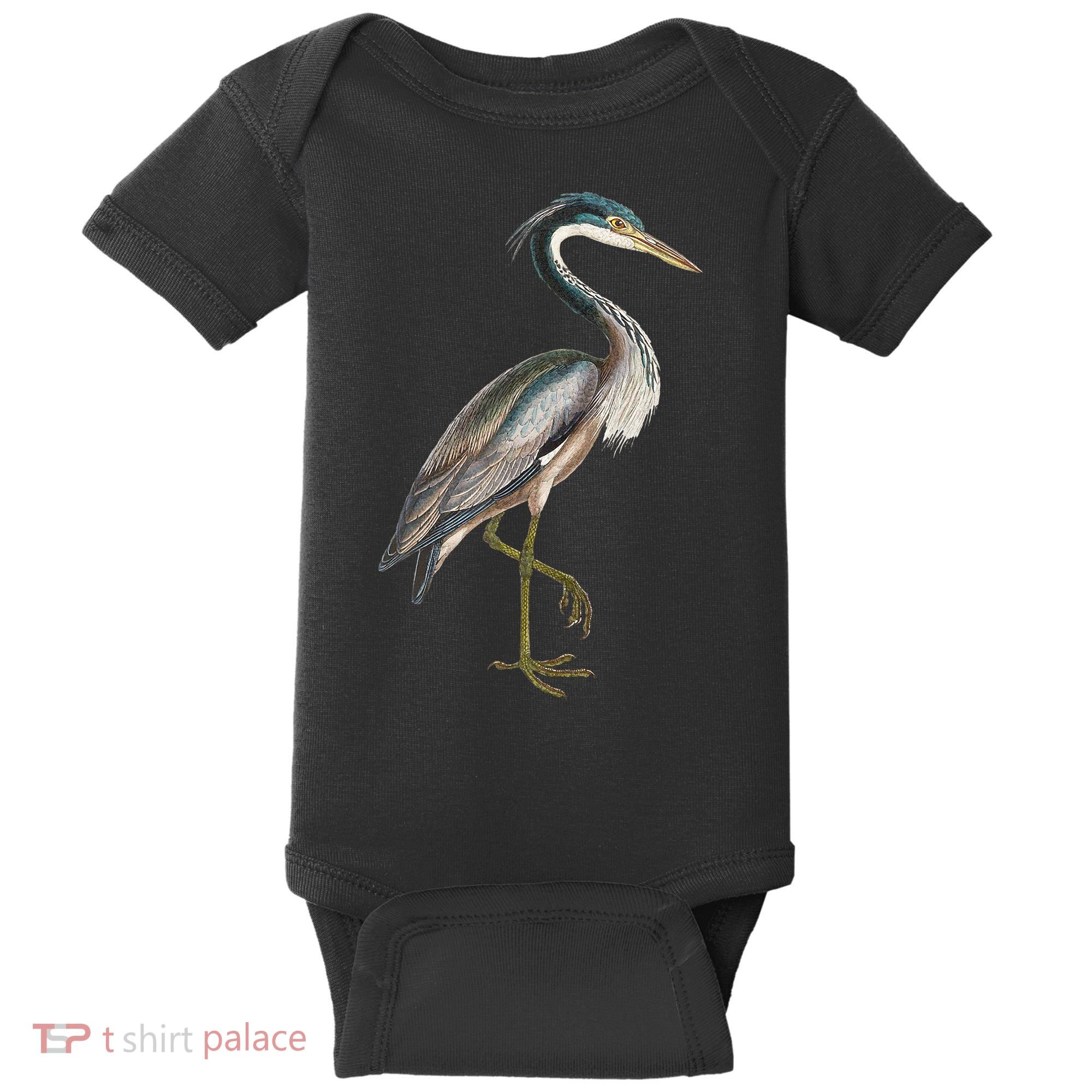 Heron Water Bird Lover Blue Heron Coastal Birds Baby Bodysuit