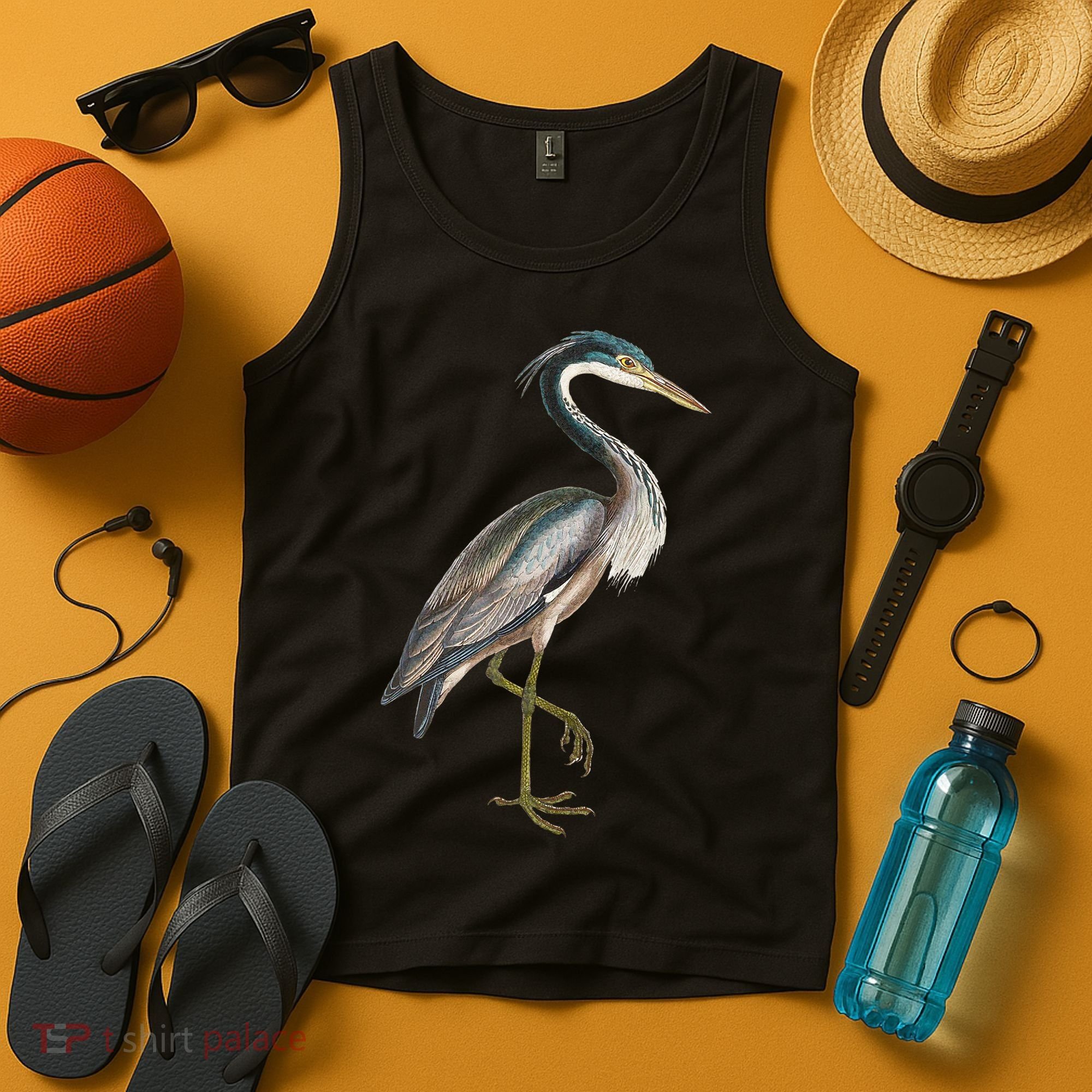 Heron Water Bird Lover Blue Heron Coastal Birds Tank Top