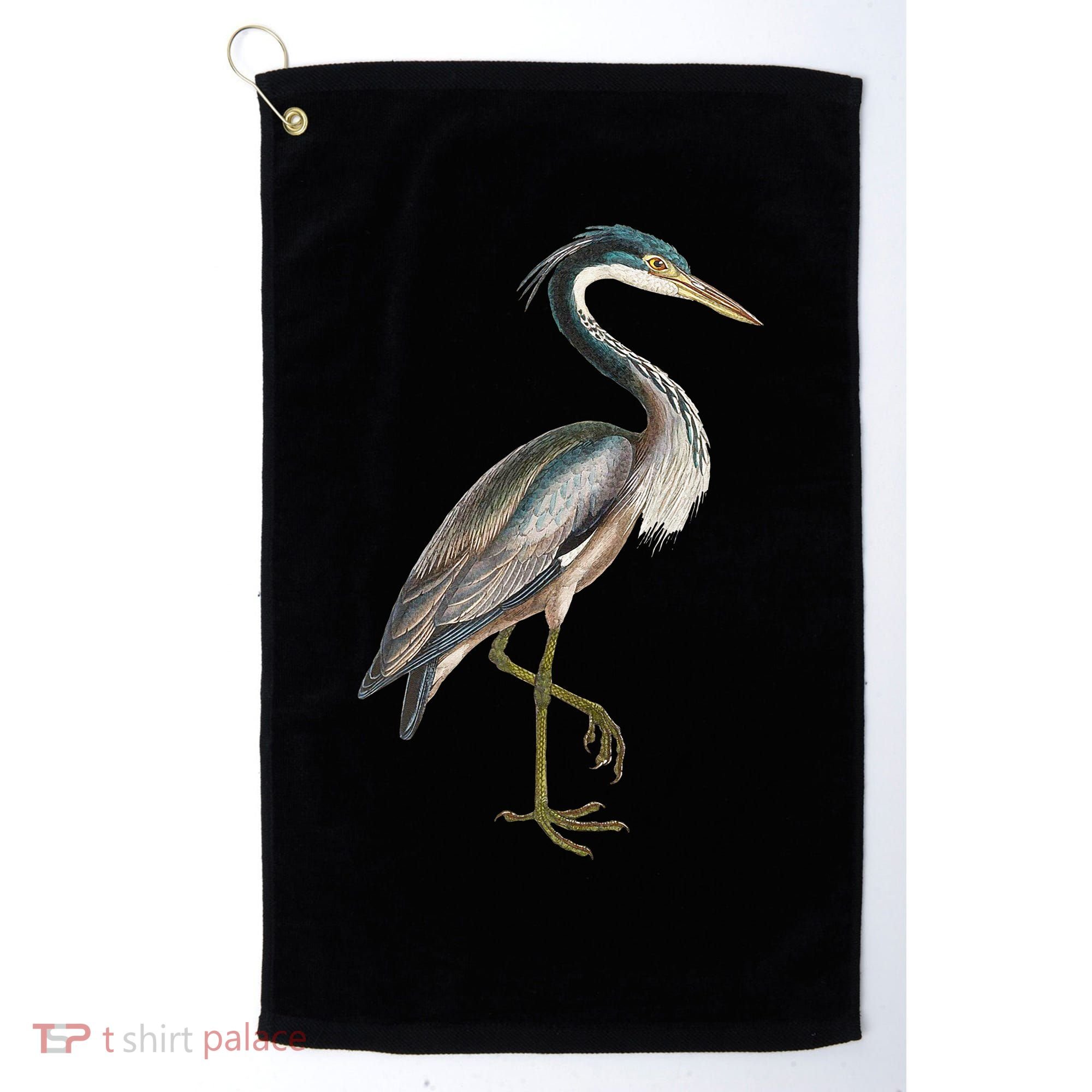 Heron Water Bird Lover Blue Heron Coastal Birds Golf Towel