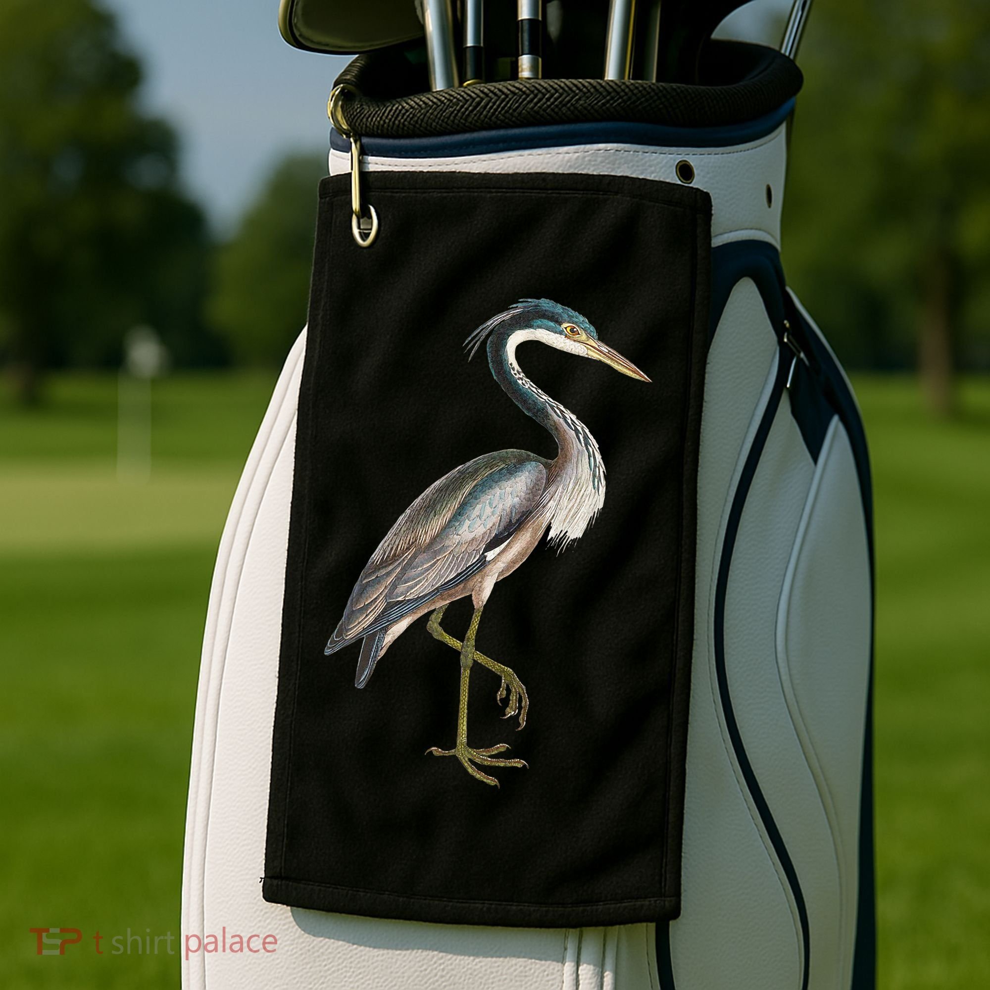 Heron Water Bird Lover Blue Heron Coastal Birds Golf Towel