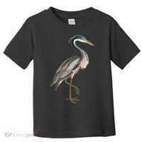 Heron Water Bird Lover Blue Heron Coastal Birds Toddler T-Shirt thumb 0
