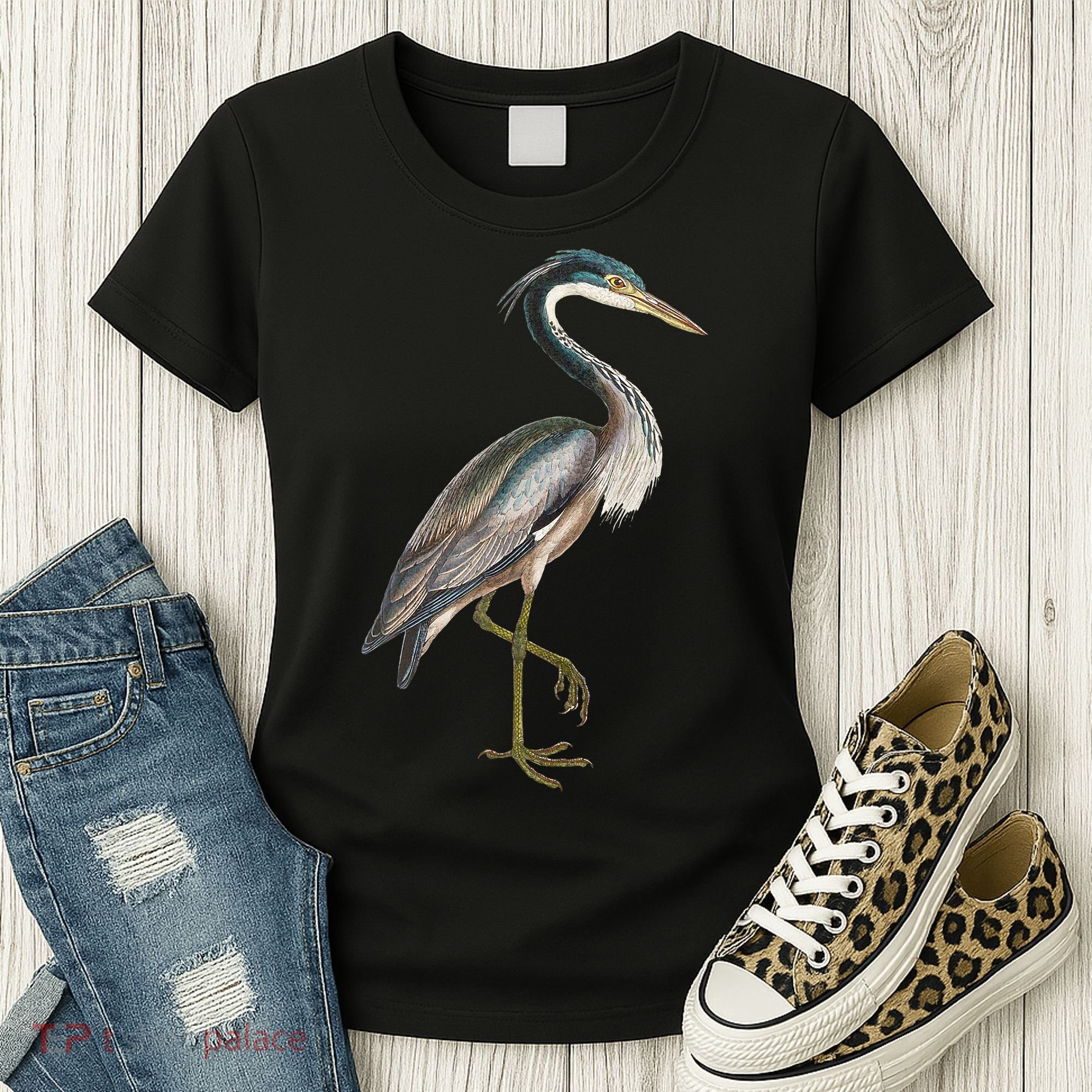 Heron Water Bird Lover Blue Heron Coastal Birds Women's T-Shirt