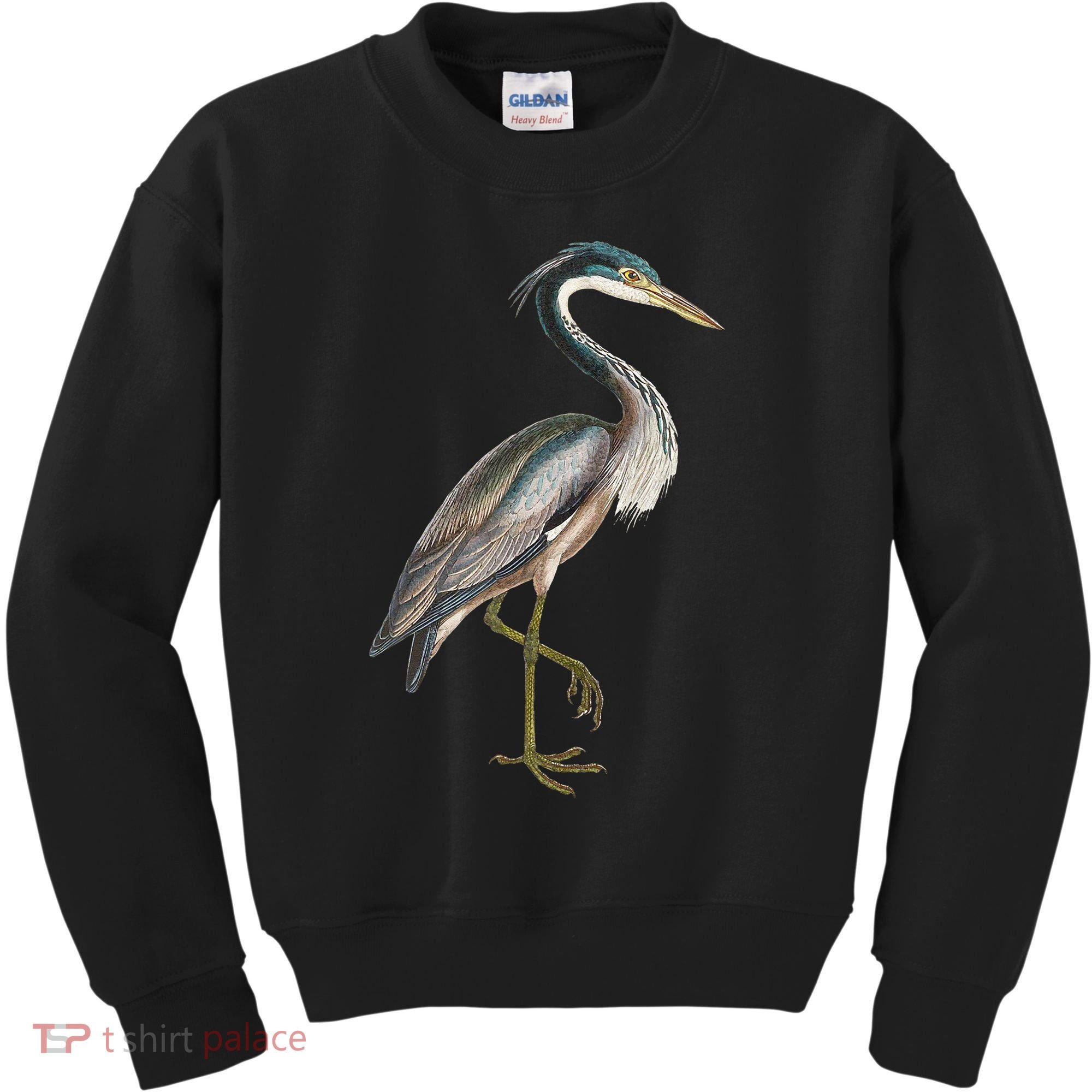 Heron Water Bird Lover Blue Heron Coastal Birds Kids Sweatshirt