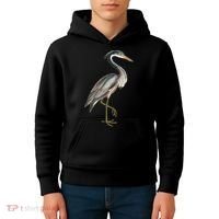 Heron Water Bird Lover Blue Heron Coastal Birds Kids Hoodie thumb 4