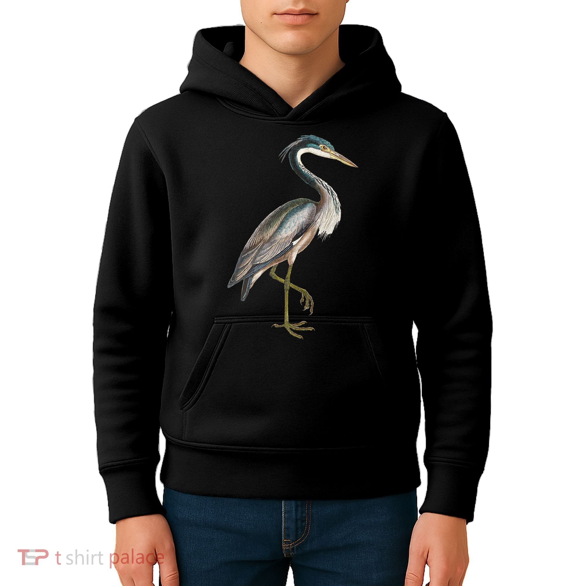 Heron Water Bird Lover Blue Heron Coastal Birds Kids Hoodie