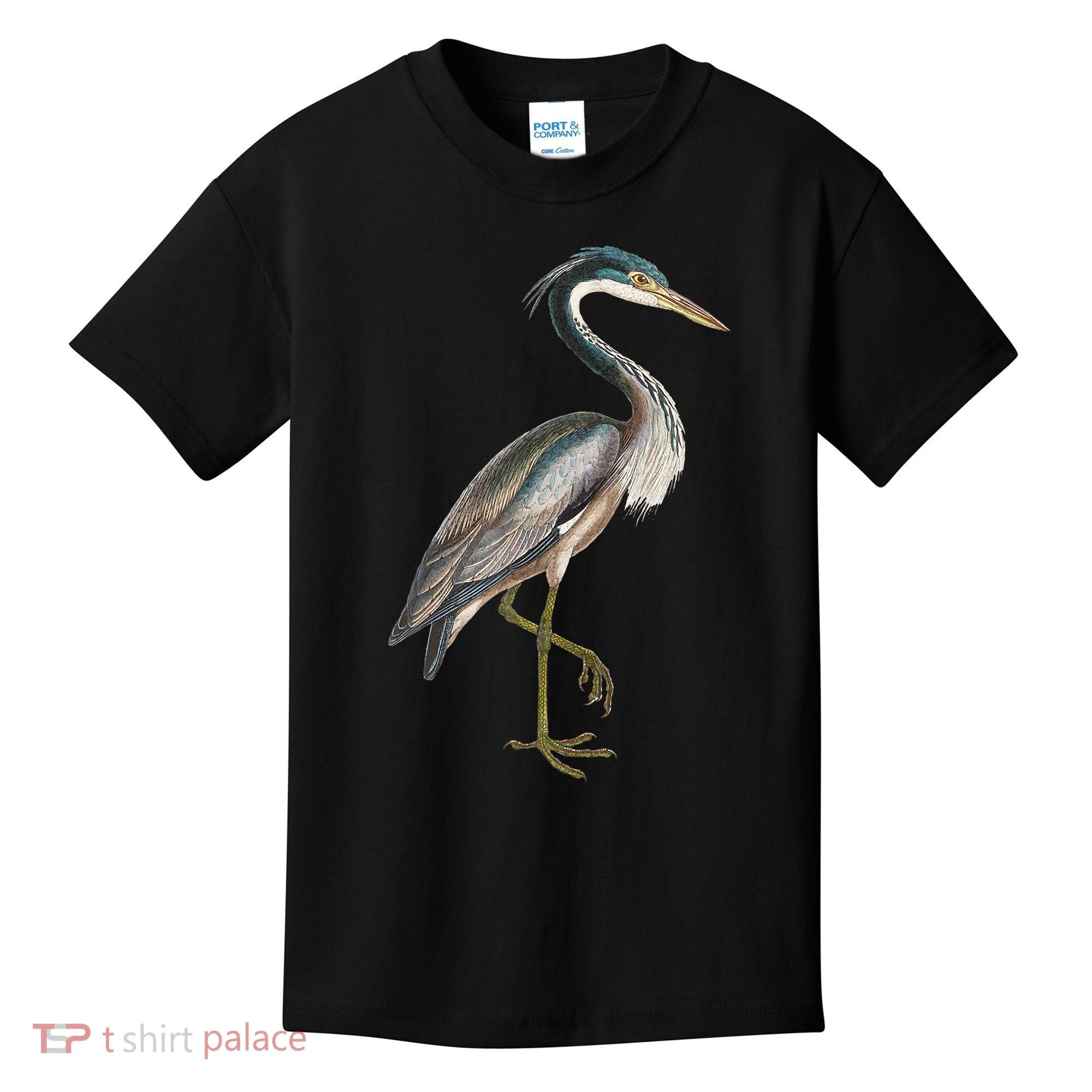 Heron Water Bird Lover Blue Heron Coastal Birds Kids T-Shirt