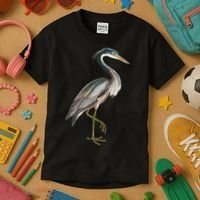 Heron Water Bird Lover Blue Heron Coastal Birds Kids T-Shirt thumb 3