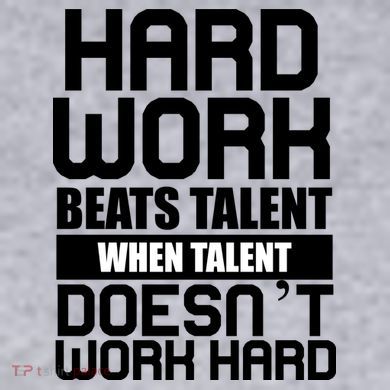 Hard Work Beats Talent When Talent Doesn't Work Hard Women's Racerback Cropped Tank