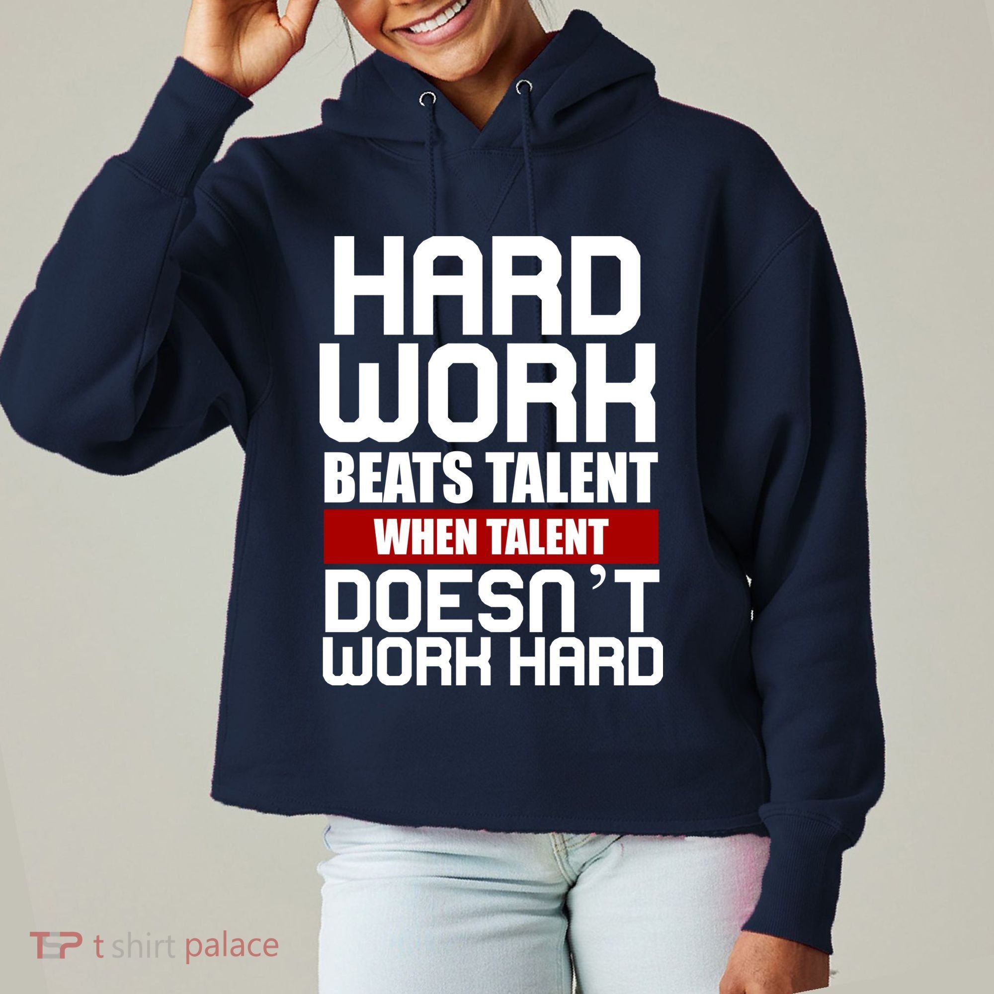 Hard Work Beats Talent When Talent Doesn't Work Hard Ladies Heavyweight Boxy Pullover Hoodie