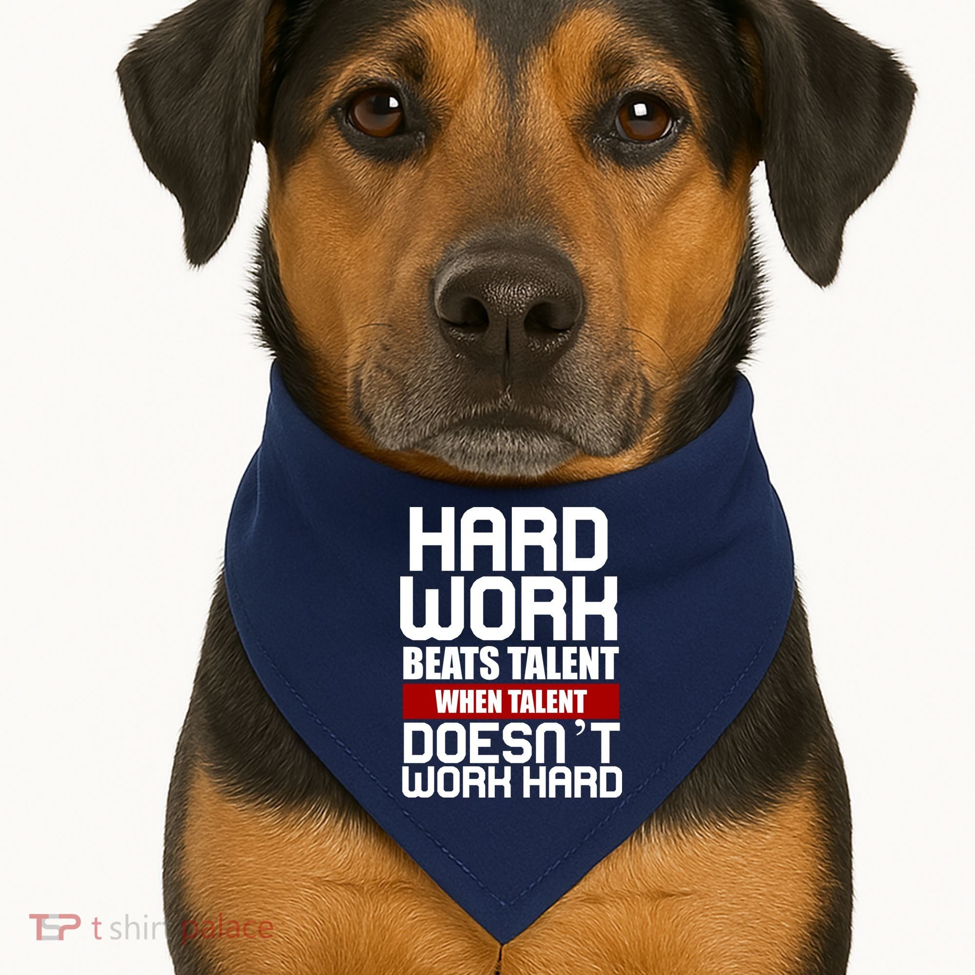 Hard Work Beats Talent When Talent Doesn't Work Hard USA-Made Doggie Bandana