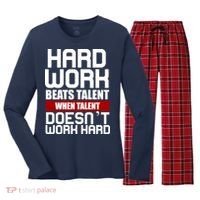 Hard Work Beats Talent When Talent Doesn't Work Hard Women's Long Sleeve Flannel Pajama Set  thumb 0