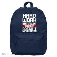 Hard Work Beats Talent When Talent Doesn't Work Hard 16 in Basic Backpack thumb 0