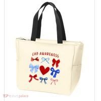 Heart Warrior Chd Awareness Heart Disease Coquette Bow Tote Bag thumb 3