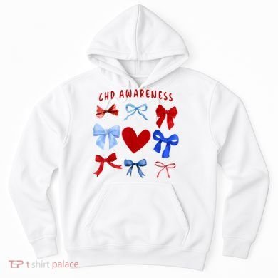 Heart Warrior Chd Awareness Heart Disease Coquette Bow Hoodie