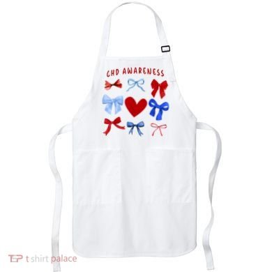 Heart Warrior Chd Awareness Heart Disease Coquette Bow Apron