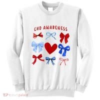 Heart Warrior Chd Awareness Heart Disease Coquette Bow Sweatshirt thumb 0