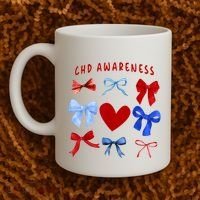 Heart Warrior Chd Awareness Heart Disease Coquette Bow Coffee Mug thumb 2