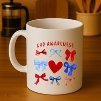 Heart Warrior Chd Awareness Heart Disease Coquette Bow Coffee Mug thumb 4