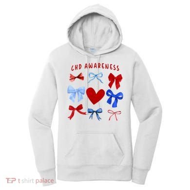 Heart Warrior Chd Awareness Heart Disease Coquette Bow Women's Hoodie
