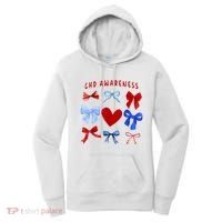 Heart Warrior Chd Awareness Heart Disease Coquette Bow Women's Hoodie thumb 0