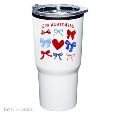 Heart Warrior Chd Awareness Heart Disease Coquette Bow Tumbler