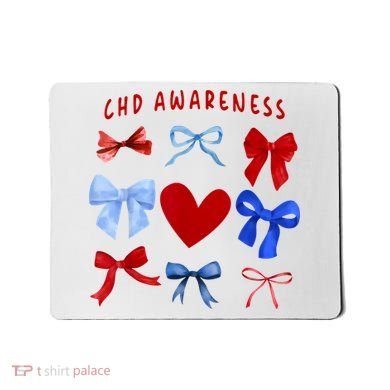 Heart Warrior Chd Awareness Heart Disease Coquette Bow Mousepad
