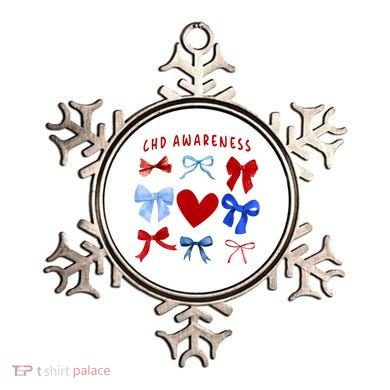 Heart Warrior Chd Awareness Heart Disease Coquette Bow Ornament