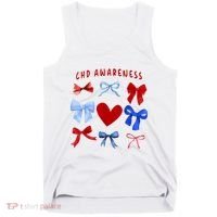 Heart Warrior Chd Awareness Heart Disease Coquette Bow Tank Top thumb 0