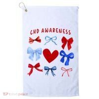 Heart Warrior Chd Awareness Heart Disease Coquette Bow Golf Towel thumb 0