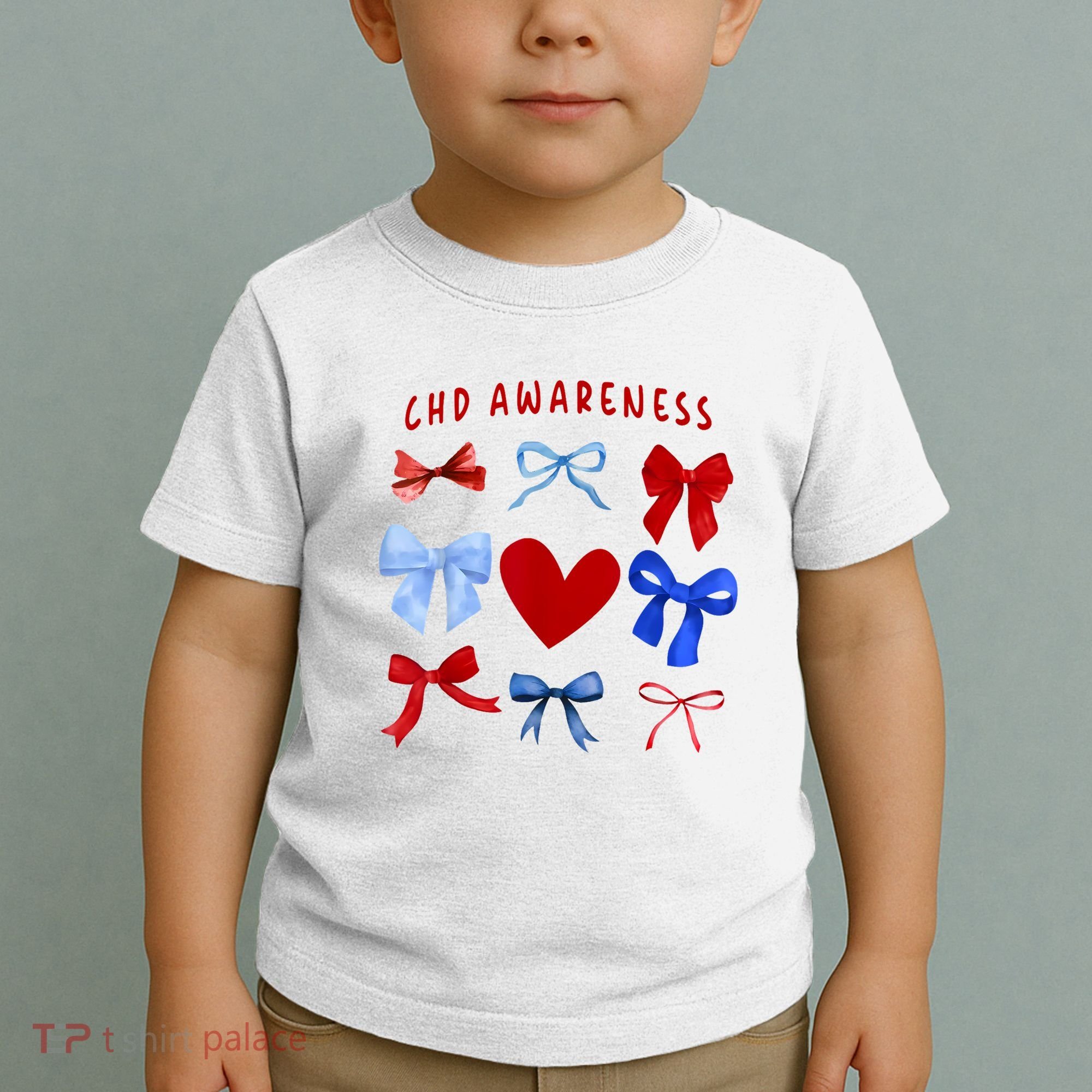 Heart Warrior Chd Awareness Heart Disease Coquette Bow Toddler T-Shirt