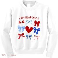 Heart Warrior Chd Awareness Heart Disease Coquette Bow Kids Sweatshirt thumb 0
