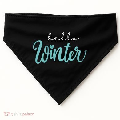 Hello Winter Cute Holiday USA-Made Doggie Bandana