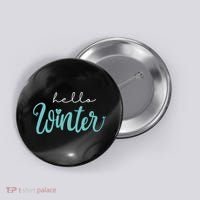 Hello Winter Cute Holiday Button thumb 0