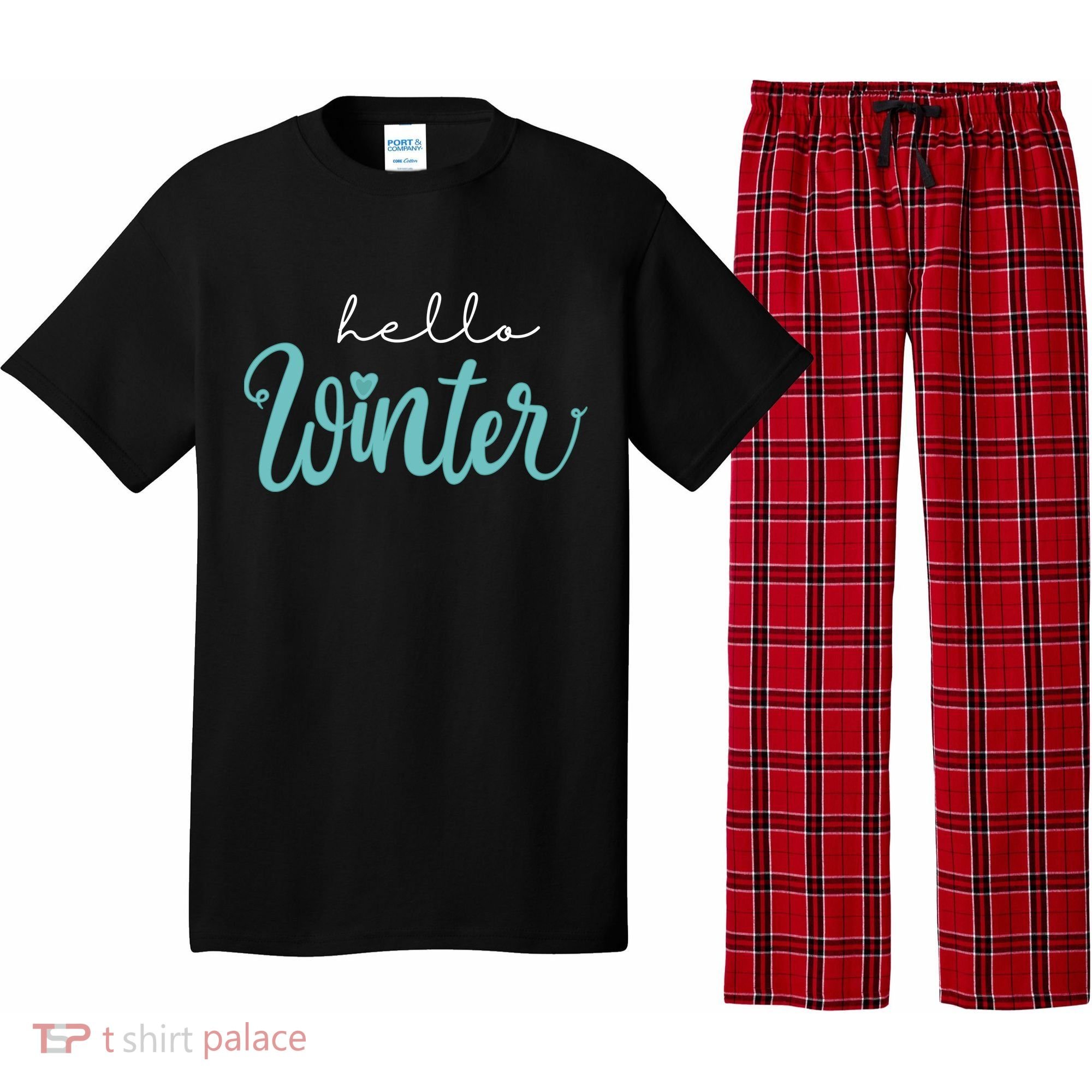 Hello Winter Cute Holiday Pajama Set