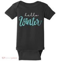 Hello Winter Cute Holiday Baby Bodysuit thumb 0