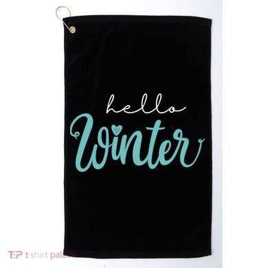 Hello Winter Cute Holiday Golf Towel
