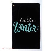 Hello Winter Cute Holiday Golf Towel thumb 0