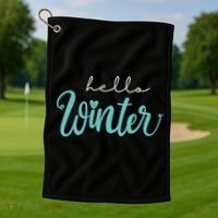 Hello Winter Cute Holiday Golf Towel thumb 1
