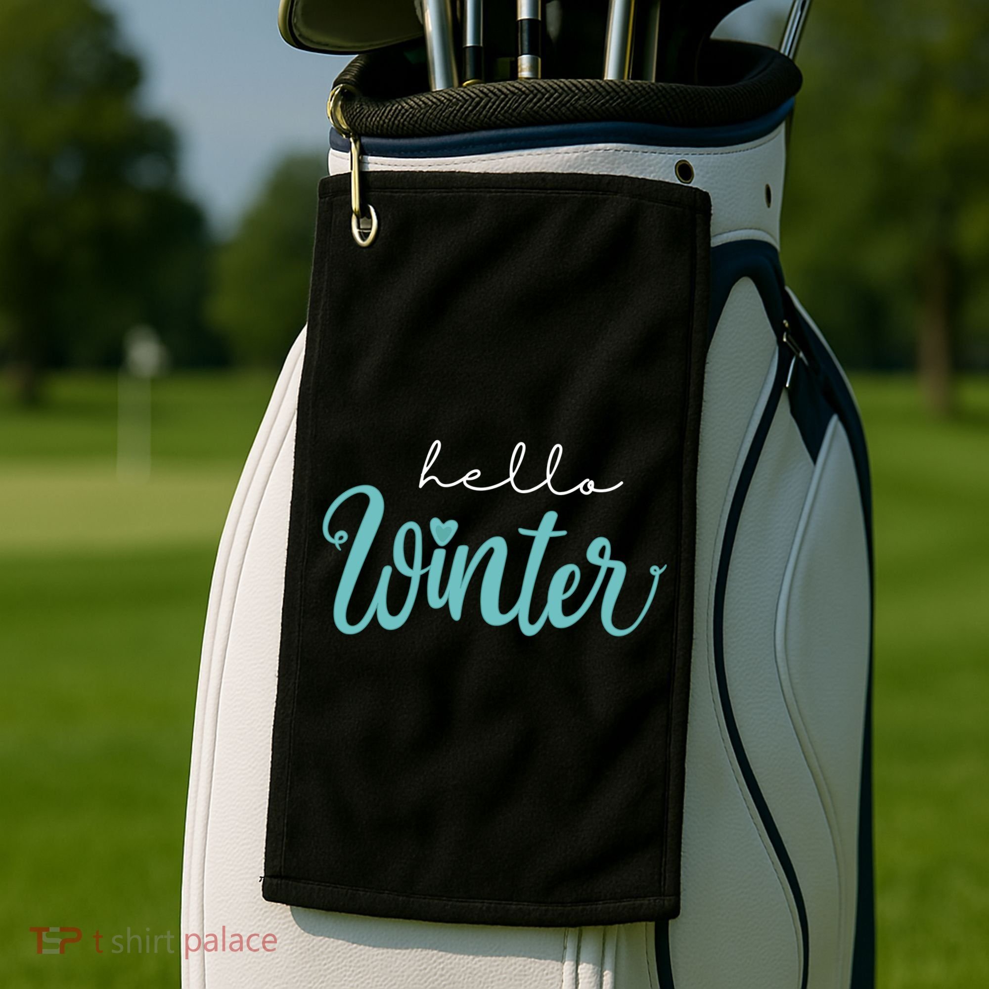 Hello Winter Cute Holiday Golf Towel