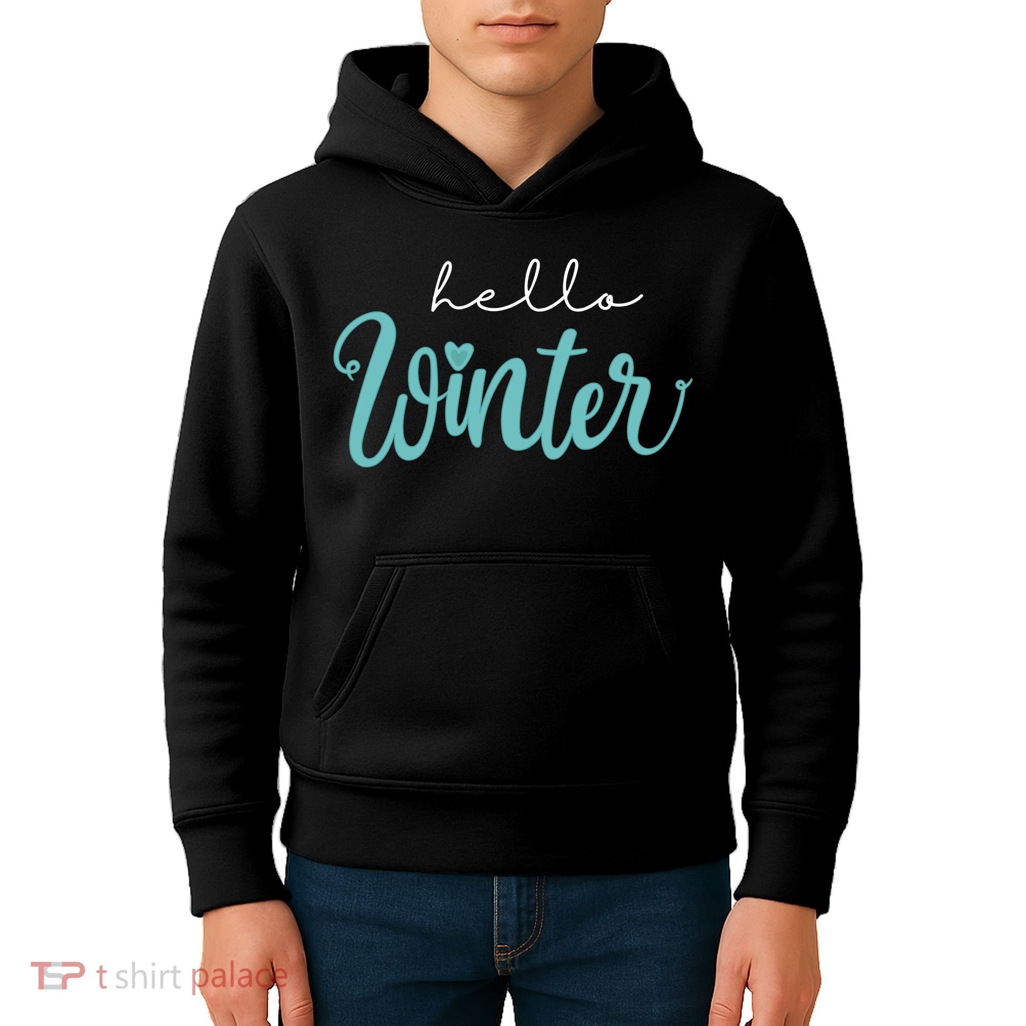 Hello Winter Cute Holiday Kids Hoodie